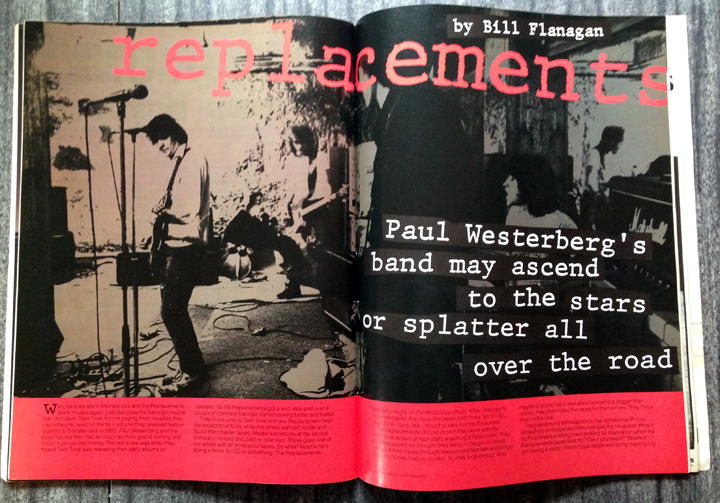 Opening spread of 1987 article on The Replacements. 